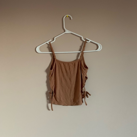 SHEIN ribbed self-tie side cropped cami top - Picture 3 of 4